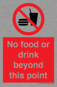 No food or drink beyond this point